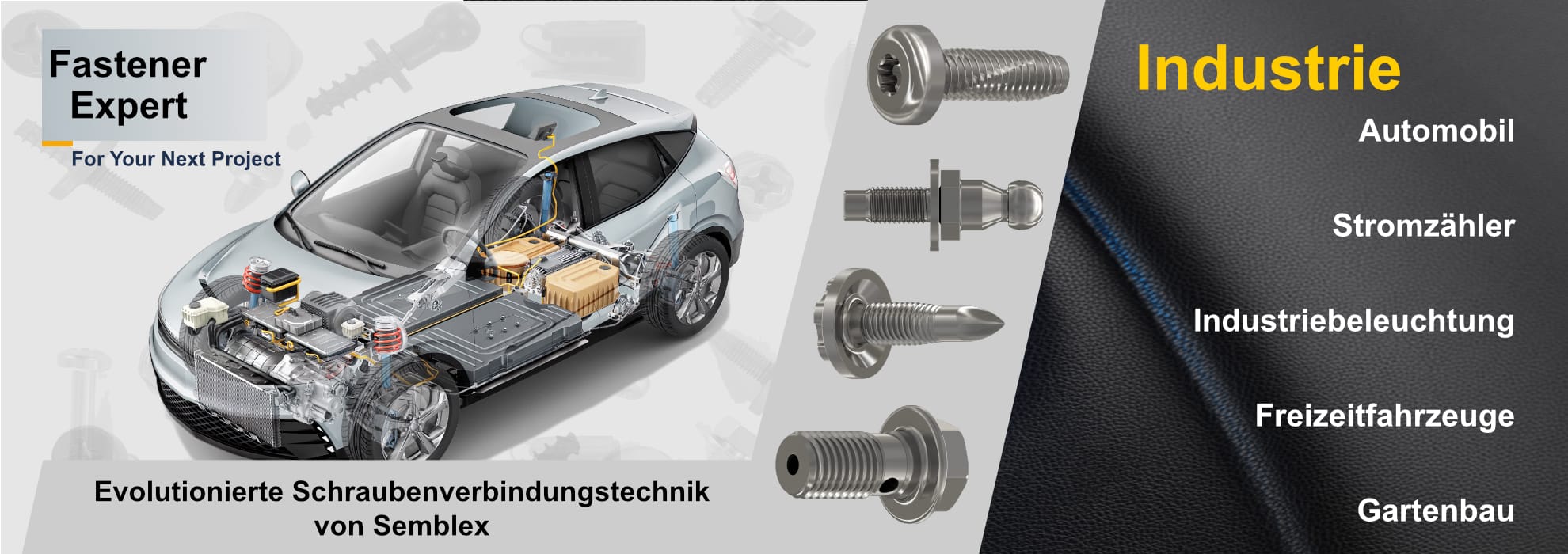 fasteners for electric trucks and automobiles
